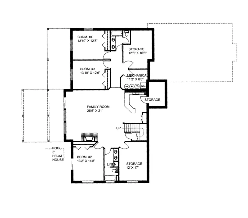 Vacation House Plan Lower Level Floor - 088D-0421 - Shop House Plans and More