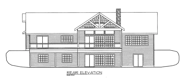 Vacation House Plan Rear Elevation - 088D-0421 - Shop House Plans and More