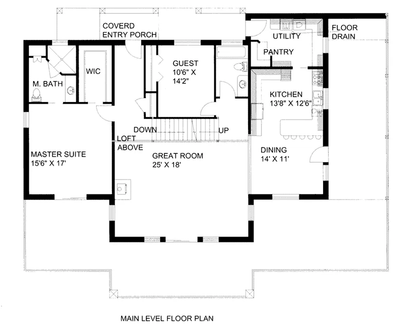 Waterfront House Plan First Floor - 088D-0422 - Shop House Plans and More