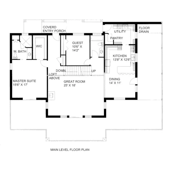 Vacation House Plan First Floor - Kay Farm Country Home 088D-0422 - Shop House Plans and More