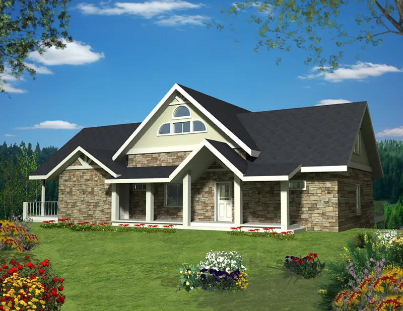 Waterfront House Plan Front of Home - 088D-0422 - Shop House Plans and More