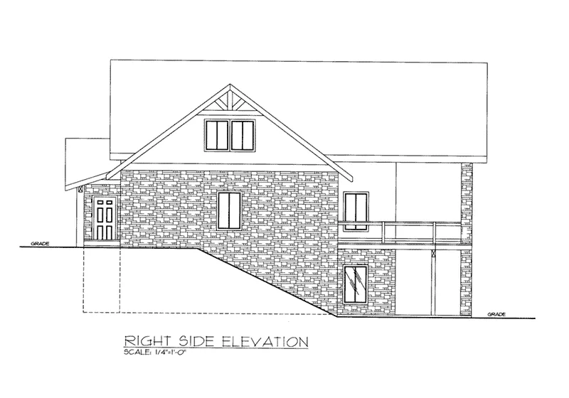 Waterfront House Plan Right Elevation - 088D-0422 - Shop House Plans and More
