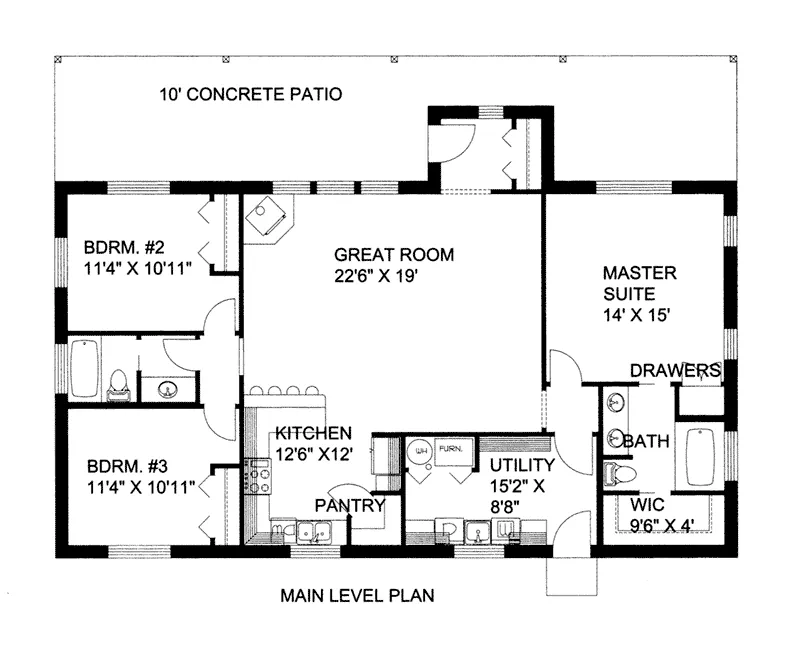 Rustic House Plan First Floor - 088D-0423 - Shop House Plans and More