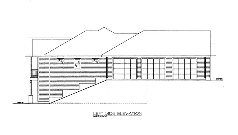 Craftsman House Plan Left Elevation - 088D-0424 - Shop House Plans and More
