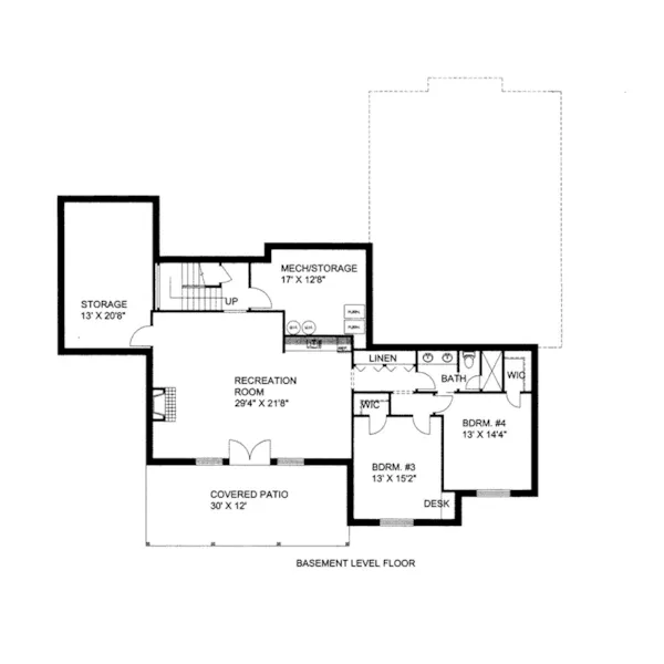 Arts & Crafts House Plan Lower Level Floor - Kramer Point Hillside Home 088D-0424 - Shop House Plans and More