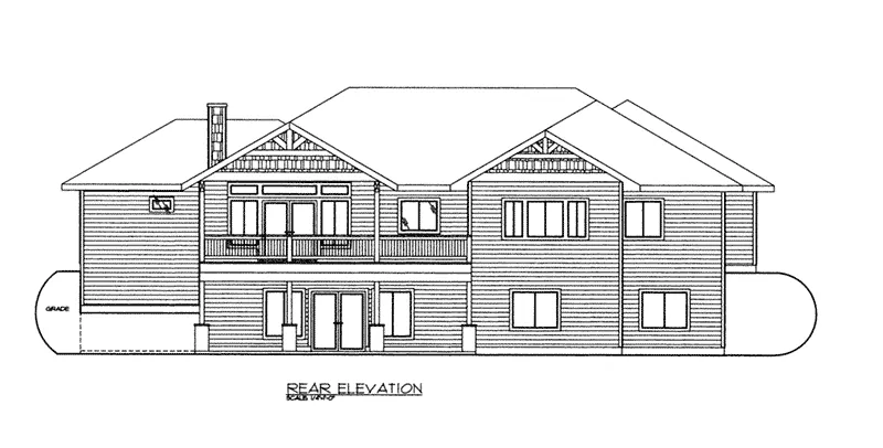Craftsman House Plan Rear Elevation - 088D-0424 - Shop House Plans and More