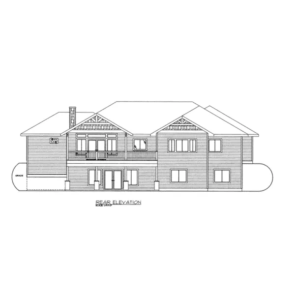 Arts & Crafts House Plan Rear Elevation - Kramer Point Hillside Home 088D-0424 - Shop House Plans and More