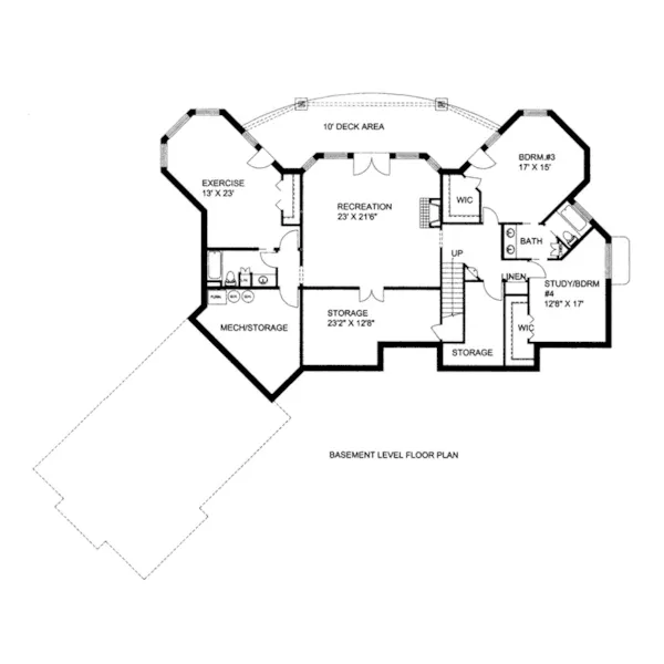 Rustic House Plan Lower Level Floor - Henson Place Luxury Home 088D-0425 - Shop House Plans and More