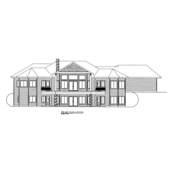 Rustic House Plan Rear Elevation - Henson Place Luxury Home 088D-0425 - Shop House Plans and More