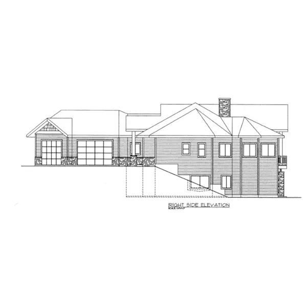 Rustic House Plan Right Elevation - Henson Place Luxury Home 088D-0425 - Shop House Plans and More