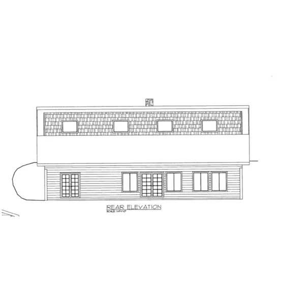 Modern House Plan Rear Elevation - Lookout Park Berm Home 088D-0427 - Shop House Plans and More