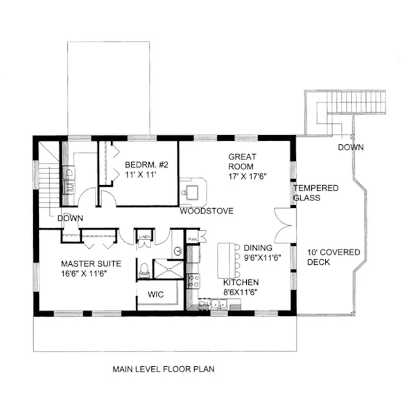 Rustic House Plan First Floor - Mariners Bay Lake Home 088D-0428 - Shop House Plans and More