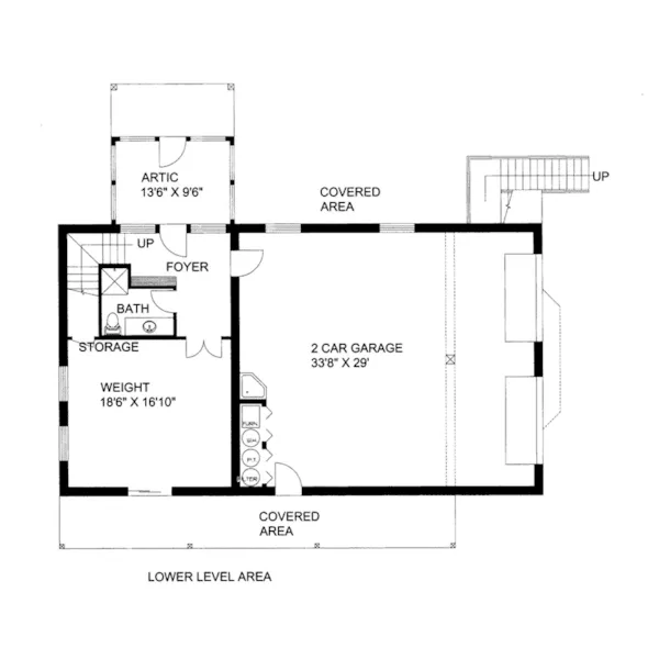 Rustic House Plan Lower Level Floor - Mariners Bay Lake Home 088D-0428 - Shop House Plans and More