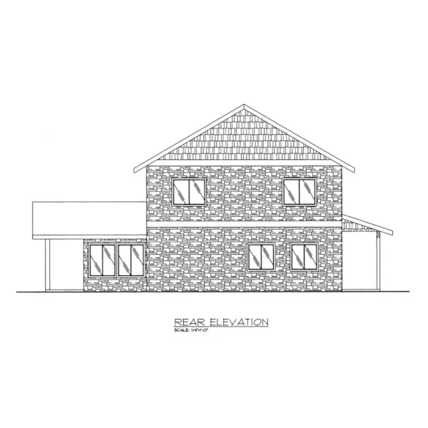 Rustic House Plan Rear Elevation - Mariners Bay Lake Home 088D-0428 - Shop House Plans and More