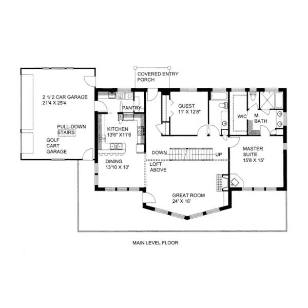 Rustic House Plan First Floor - Herman Rustic Home 088D-0429 - Shop House Plans and More