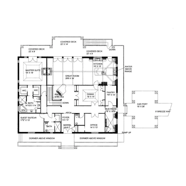 Luxury House Plan First Floor - Grissom Place Luxury Home 088D-0430 - Shop House Plans and More