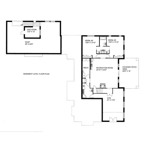 Luxury House Plan Lower Level Floor - Ester Manor Luxury Home 088D-0433 - Shop House Plans and More