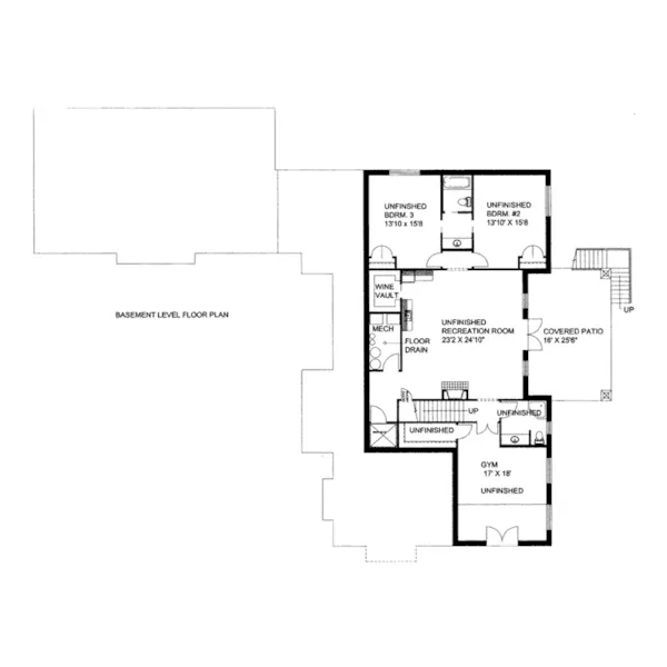 Luxury House Plan Lower Level Floor - Darrow Ranch Luxury Home 088D-0435 - Shop House Plans and More