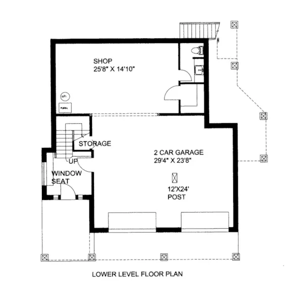 Beach & Coastal House Plan Lower Level Floor - Dash Point Modern Lake Home 088D-0436 - Shop House Plans and More