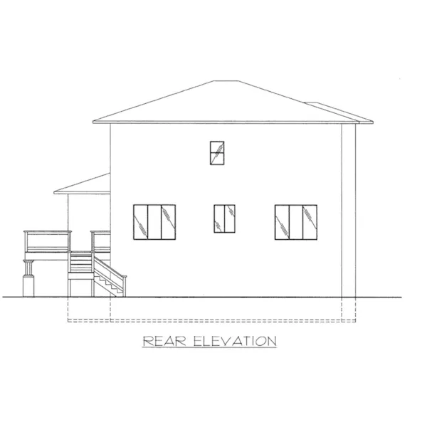 Beach & Coastal House Plan Rear Elevation - Dash Point Modern Lake Home 088D-0436 - Shop House Plans and More