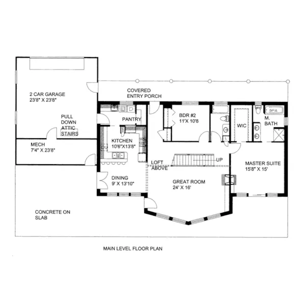 Beach & Coastal House Plan First Floor - Copperbend Country Home 088D-0438 - Shop House Plans and More