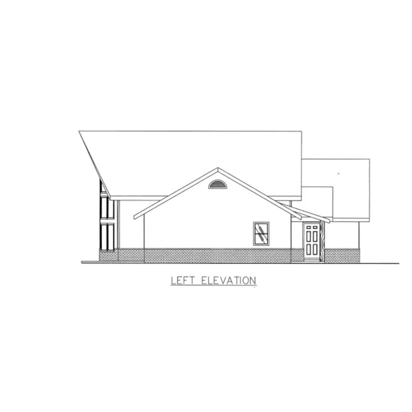 Beach & Coastal House Plan Left Elevation - Copperbend Country Home 088D-0438 - Shop House Plans and More