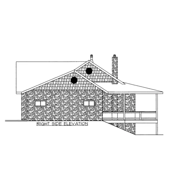 Luxury House Plan Right Elevation - Copeland Lake Hillside Home 088D-0439 - Shop House Plans and More