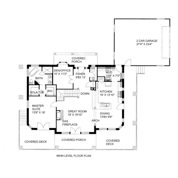 Luxury House Plan First Floor - Adler Lake Vacation Home 088D-0440 - Shop House Plans and More