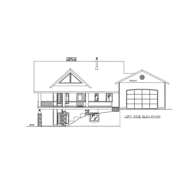 Luxury House Plan Left Elevation - Adler Lake Vacation Home 088D-0440 - Shop House Plans and More