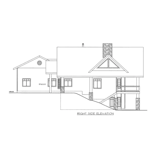 Luxury House Plan Right Elevation - Adler Lake Vacation Home 088D-0440 - Shop House Plans and More