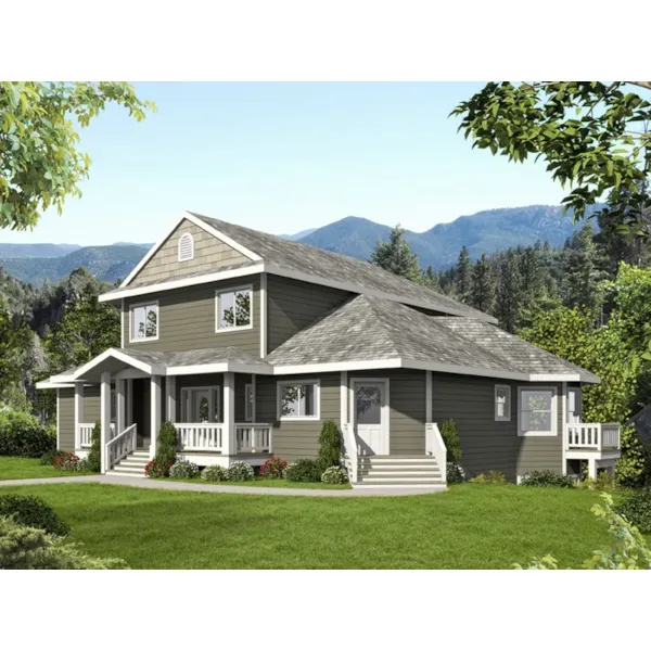 Rustic House Plan Front of Home - Tate Point Country Home 088D-0444 - Shop House Plans and More