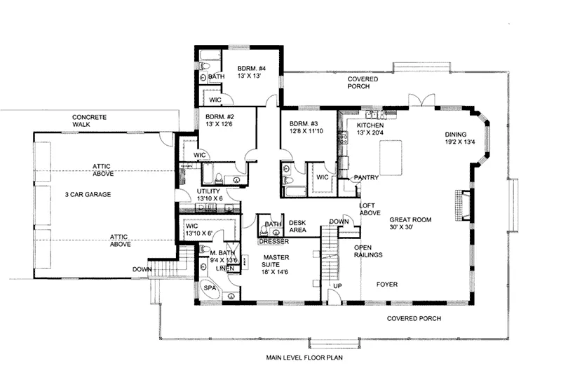 Luxury House Plan First Floor - 088D-0445 - Shop House Plans and More