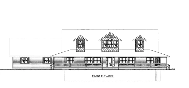 Log Cabin House Plan Front Elevation - 088D-0445 - Shop House Plans and More