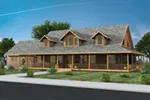 Log Cabin House Plan Front of Home - 088D-0445 - Shop House Plans and More