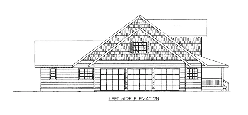 Log Cabin House Plan Left Elevation - 088D-0445 - Shop House Plans and More