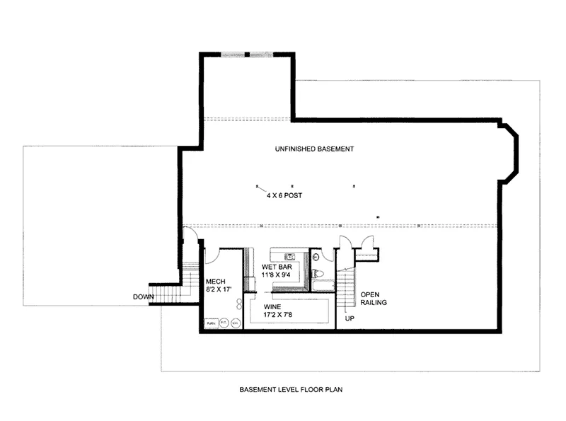 Mountain House Plan Lower Level Floor - 088D-0445 - Shop House Plans and More