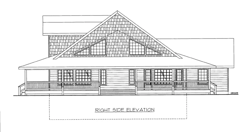 Vacation House Plan Right Elevation - 088D-0445 - Shop House Plans and More