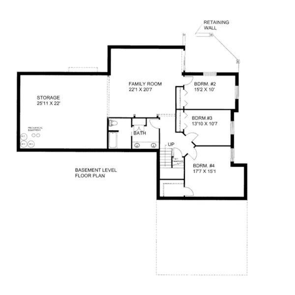 Modern House Plan Lower Level Floor - Branch Hollow Ranch Home 088D-0449 - Shop House Plans and More