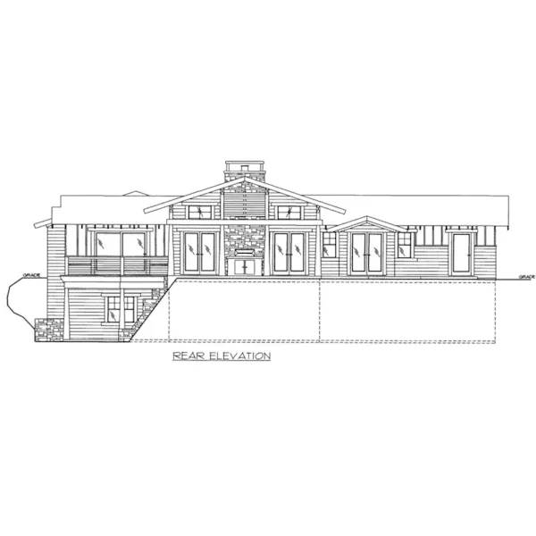 Modern House Plan Rear Elevation - Branch Hollow Ranch Home 088D-0449 - Shop House Plans and More