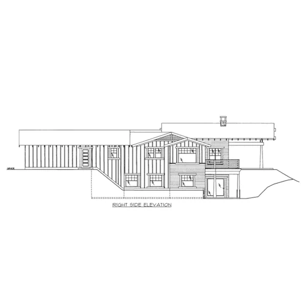 Modern House Plan Right Elevation - Branch Hollow Ranch Home 088D-0449 - Shop House Plans and More