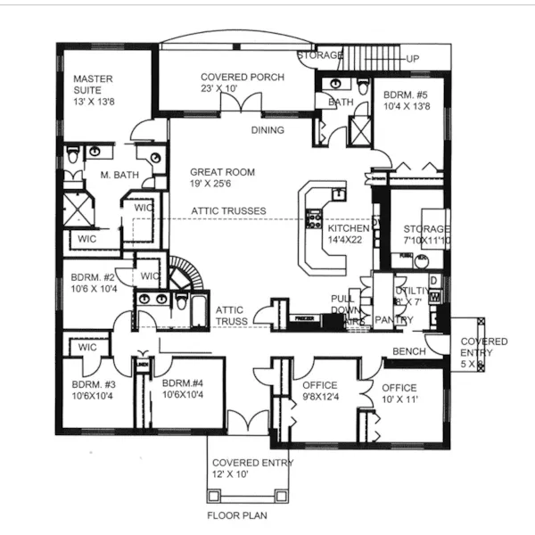 Luxury House Plan First Floor - Bradley Junction Country Home 088D-0450 - Shop House Plans and More