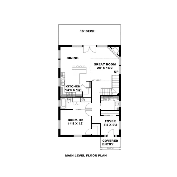 Rustic House Plan First Floor - Crater Lake Vacation Cottage 088D-0452 - Shop House Plans and More