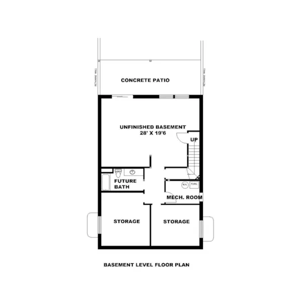 Rustic House Plan Lower Level Floor - Crater Lake Vacation Cottage 088D-0452 - Shop House Plans and More