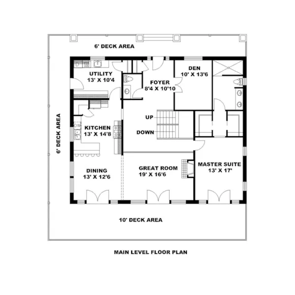 Farmhouse Plan First Floor - Idlewood Cove Craftsman Home 088D-0455 - Shop House Plans and More