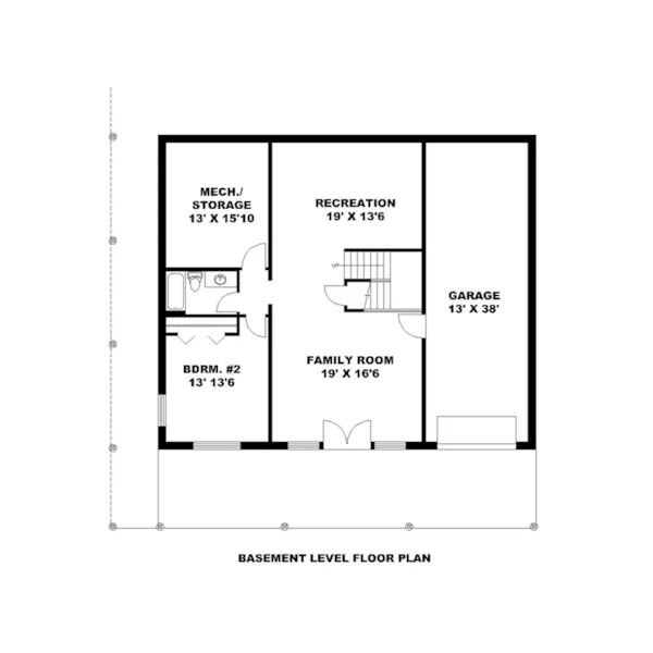 Farmhouse Plan Lower Level Floor - Idlewood Cove Craftsman Home 088D-0455 - Shop House Plans and More