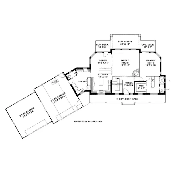 Lake House Plan First Floor - Comanche Hill Luxury Home 088D-0457 - Shop House Plans and More