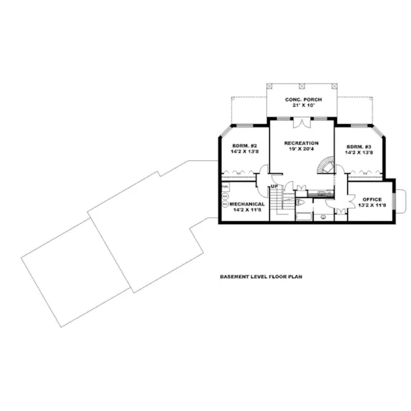 Lake House Plan Lower Level Floor - Comanche Hill Luxury Home 088D-0457 - Shop House Plans and More