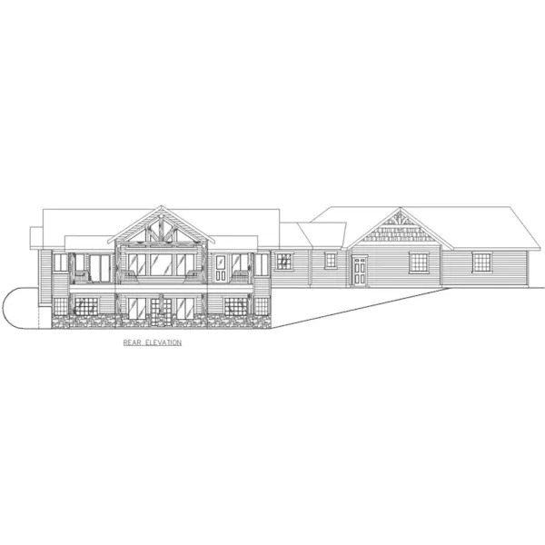 Lake House Plan Rear Elevation - Comanche Hill Luxury Home 088D-0457 - Shop House Plans and More