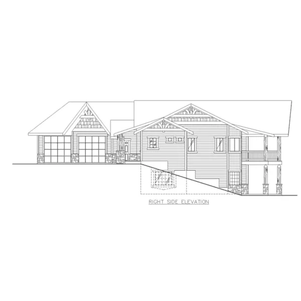 Lake House Plan Right Elevation - Comanche Hill Luxury Home 088D-0457 - Shop House Plans and More