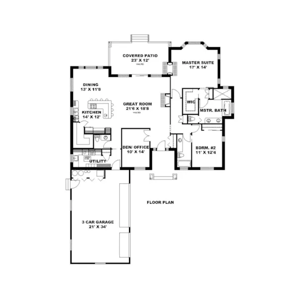 Ranch House Plan First Floor - 088D-0458 - Shop House Plans and More